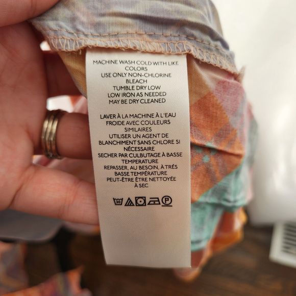 NWOT Free People Haut Long Gone Sailing Maxi Top Large L Boho Plaid - Picture 13 of 13